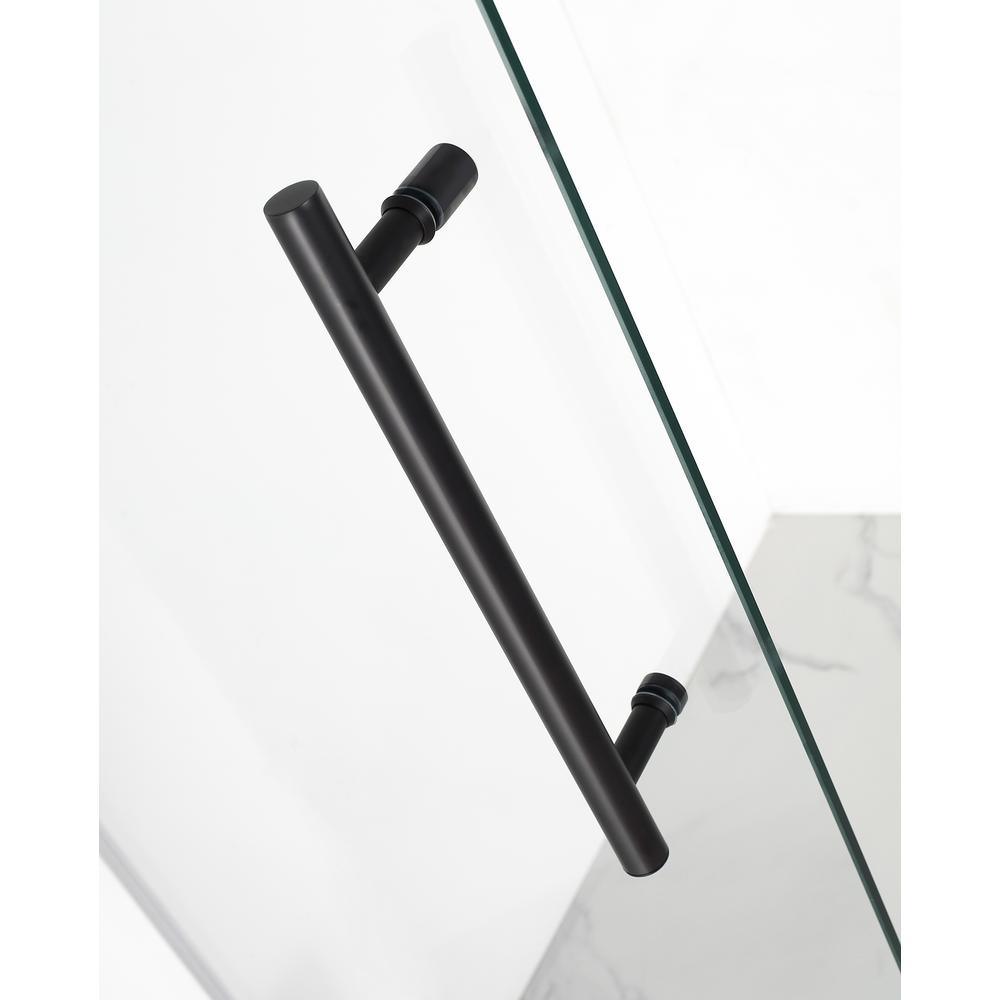 Coraline 56 in. to 60 in. x 76 in. Frameless Sliding Shower Door in Matte Black - Super Arbor