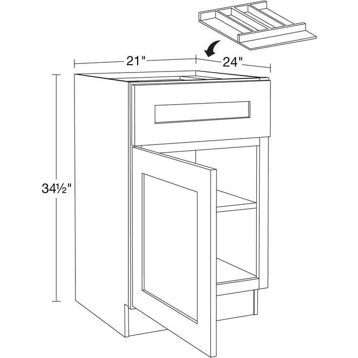 Newport 21 in. W x 24 in. D x 34.5 in. H Assembled Plywood Base Kitchen Cabinet in Blended Cream with Utility LH