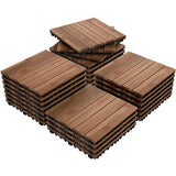 27pcs Patio Pavers Wood Flooring Tiles,Interlocking Wood Tiles Indoor & Outdoor,12 x 12