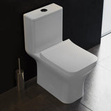 Carre 1-Piece 0.8/1.28 GPF Dual Flush Square Toilet in White, Seat Included - Super Arbor