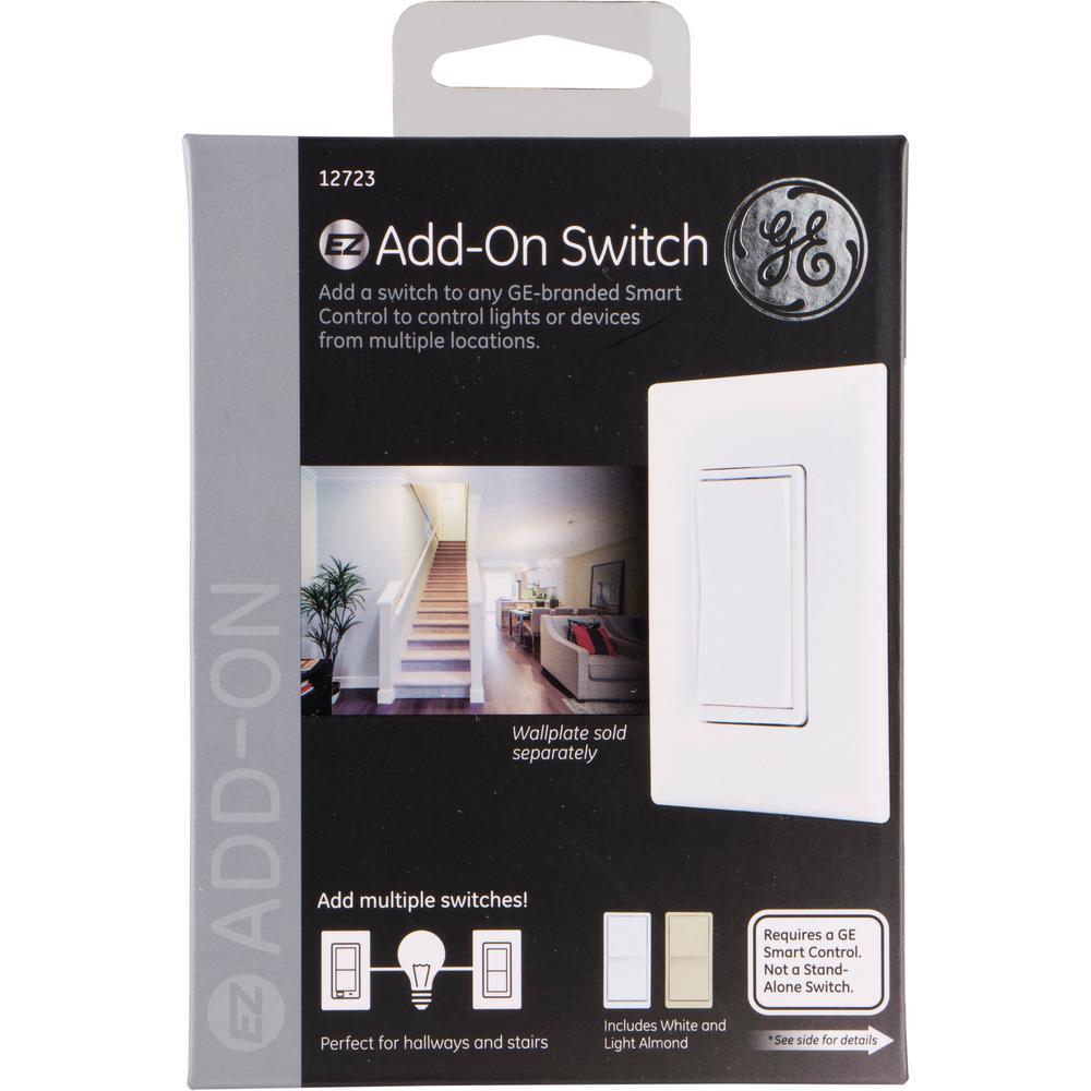 Home Automation 120 VAC 3-Way Auxiliary Add-On Switch, Almond/White Paddles - Super Arbor