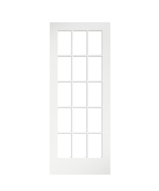 EightDoors 36-in x 80-in White Clear Glass Prefinished Pine Wood Interior French Door