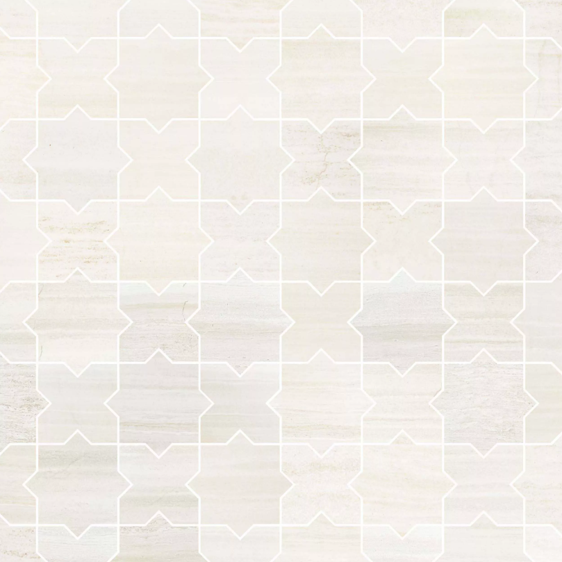 Linen Limestone Star Cross Honed Mosaic