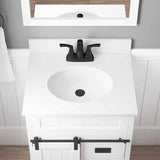 Style Selections Morriston 24-in White Undermount Single Sink Bathroom Vanity with White Engineered Stone Top