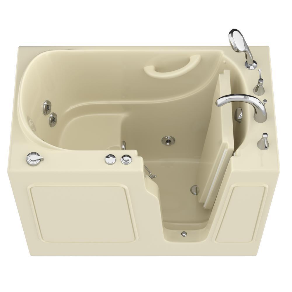 HD Series 46 in. Right Drain Quick Fill Walk-In Whirlpool Bath Tub with Powered Fast Drain in White - Super Arbor