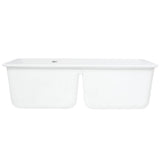DIAMOND Undermount Granite Composite 32.06 in. 50/50 Double Bowl Kitchen Sink in White - Super Arbor