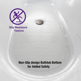Ladlow 59 in. Acrylic Freestanding Double Slipper Flat Bottom Soaking Bathtub with Drain and Overflow Included in White - Super Arbor