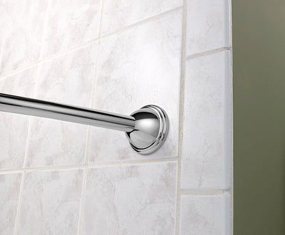 54 in. - 72 in. Adjustable Length Curved Shower Rod in Chrome