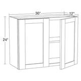 Home Decorators Collection Washington Vesper White Plywood Shaker Assembled Wall Kitchen Cabinet Soft Close 30 in W x 12 in D x 24 in H