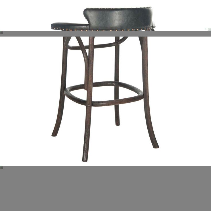 Safavieh Kenny Antique Black Upholstered Bar Stool
