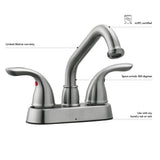 Ashland 2-Handle Utility Faucet in Satin Nickel - Super Arbor