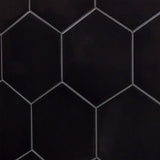 Magen Hex Dark Gray Polished Ceramic Hexagon Tile