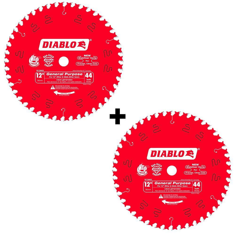 12 in. x 44-Teeth General Purpose Saw Blade (2-Pack) - Super Arbor