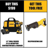 20-Volt MAX XR Cordless Brushless 1/2 in. Drill/Driver Kit with FREE 20-Volt Cordless Reciprocating Saw - Super Arbor