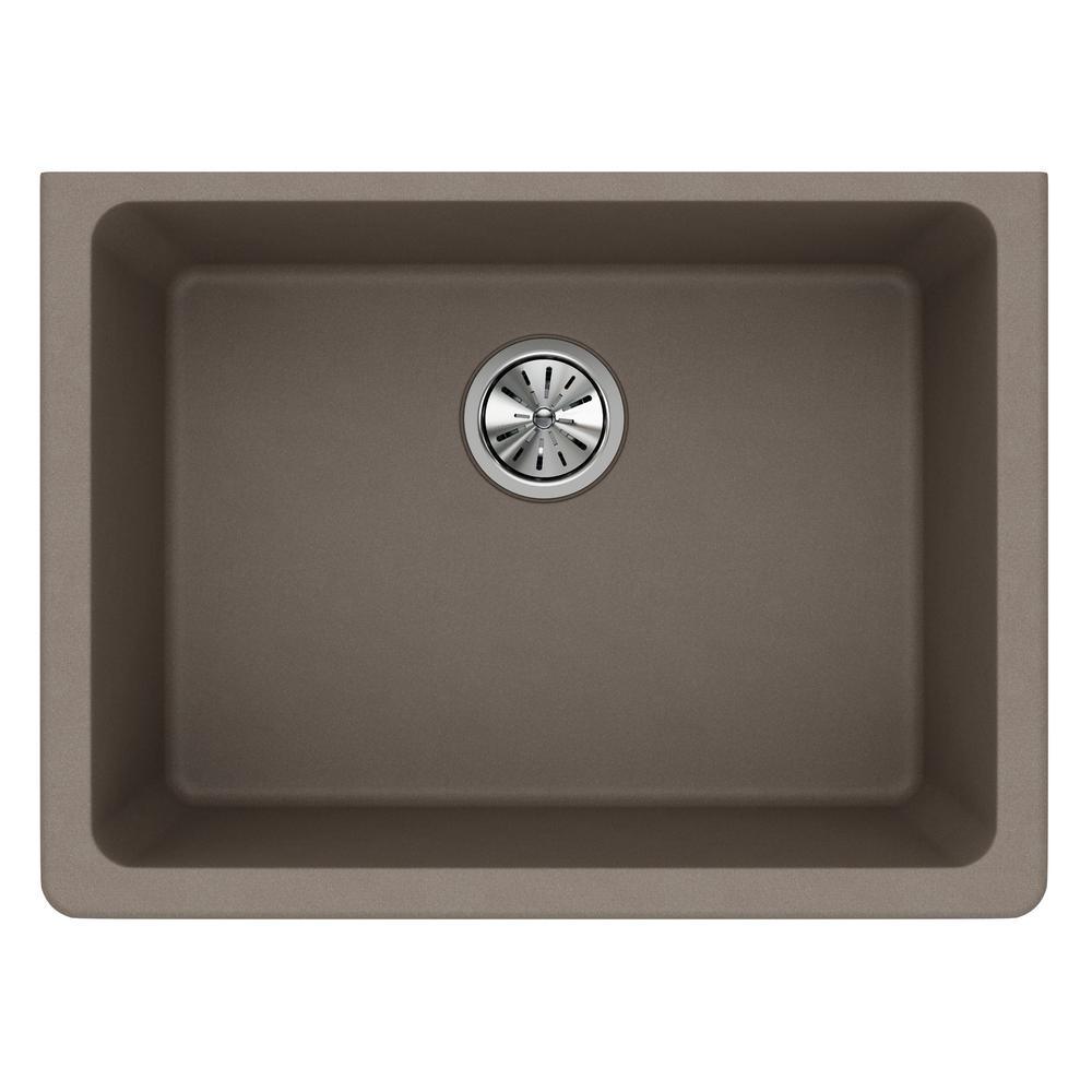 Quartz Classic Undermount Composite 33 in. Single Bowl Kitchen Sink in Black - Super Arbor