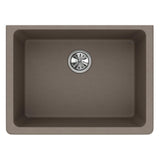 Quartz Classic Undermount Composite 33 in. Single Bowl Kitchen Sink in Black - Super Arbor