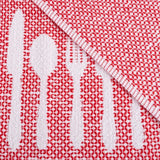 Multi-Color Flatware Design Chic Pattern Weave Cotton Kitchen Towel Set (8-Pieces)