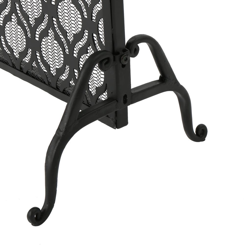 Ellias Modern Black Single Panel Iron Fire Screen - Super Arbor