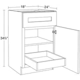 Home Decorators Collection Newport 18 in. W x 24 in. D x 34.5 in. H Assembled Plywood Base Kitchen Cabinet in Manganite with 1ROT Soft Close RH