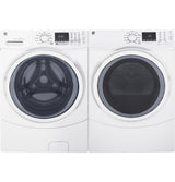 GE 7.5-cu ft Reversible Side Swing Door Stackable Gas Dryer, White, ENERGY STAR (GFD45GSSMWW)