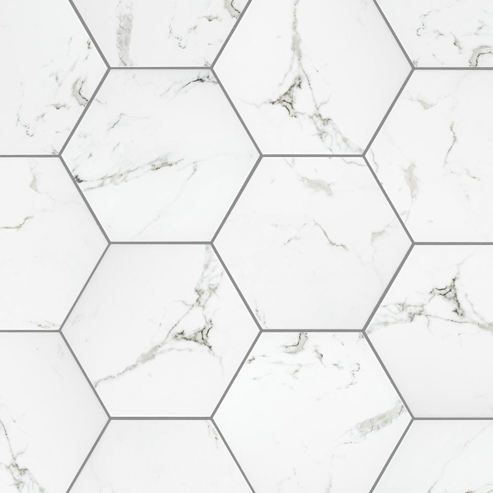 Timeless Calacatta Hex 8-5/8 in. x 9-7/8 in. Porcelain Floor and Wall Tile (11.56 sq. ft. / case) - Super Arbor