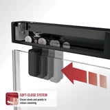 Lyndall 60 in. x 59-1/4 in. Frameless Mod Soft-Close Sliding Bathtub Door in Matte Black with 1/4 in. (6 mm) Clear Glass - Super Arbor
