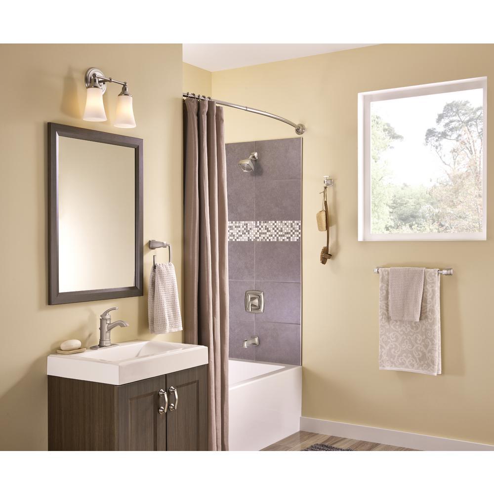 Hensley Single-Handle 1-Spray Tub and Shower Faucet with Curved Shower Rod in Spot Resist Brushed Nickel - Super Arbor