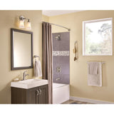 Hensley Single-Handle 1-Spray Tub and Shower Faucet with Curved Shower Rod in Spot Resist Brushed Nickel - Super Arbor