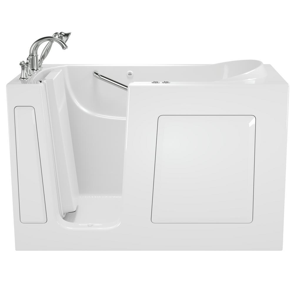 Whirlpool & Air Bath 30 in. x 60 in. Left-Hand Walk-In Bath with Roman Tub Filler and Cadet 3 FloWise Tall Height Toilet - Super Arbor