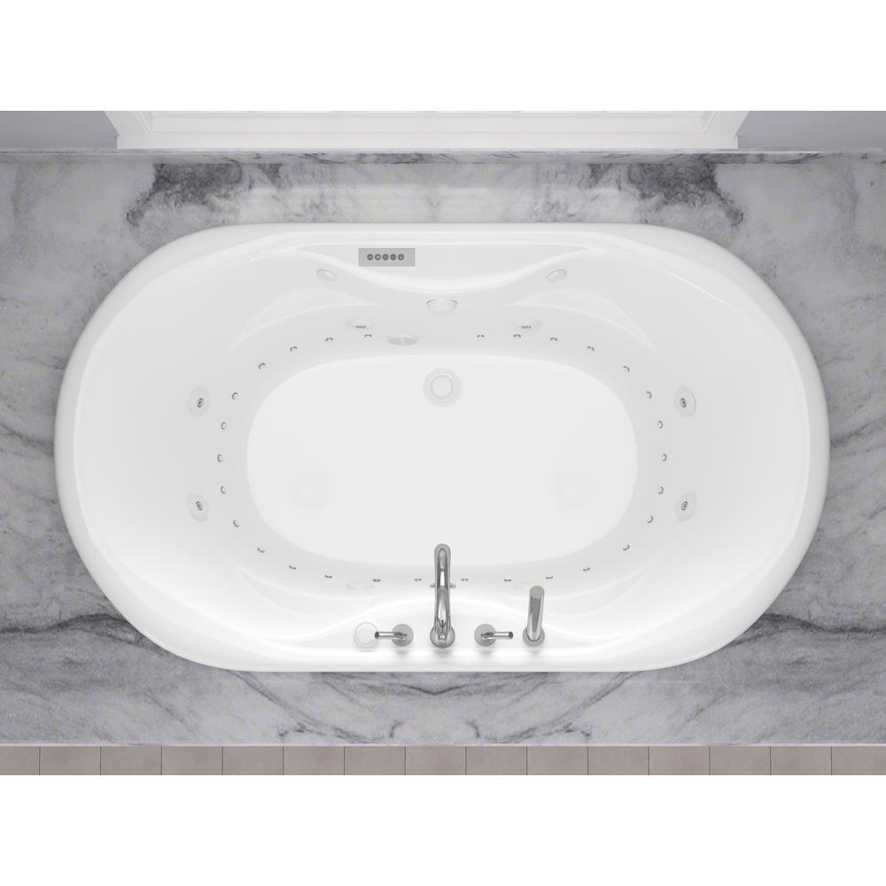 Ruby Diamond Series 5.9 ft. Center Drain Rectangular Drop-in Whirlpool and Air Bath Tub in White - Super Arbor