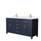 Beckett 72 in. W x 22 in. D Double Bath Vanity in Dark Gray with Cultured Marble Vanity Top in Carrara with White Basins - Super Arbor