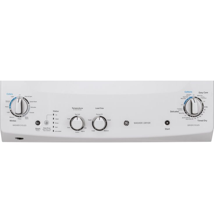 GE Electric Stacked Laundry Center with 3.8-cu ft Washer and 5.9-cu ft Dryer