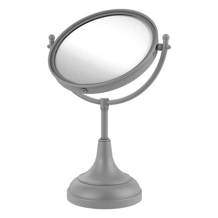 Allied Brass 8-in x 15-in Matte Gray Double-Sided Magnifying Countertop Vanity Mirror