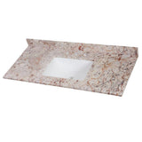 37 in. W x 22 in. D Stone Effects Vanity Top in Cold Fusion with White Sink - Super Arbor