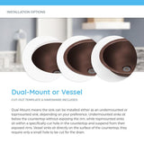 MR Direct Tri-Mount Bathroom Sink in Copper with 731 Faucet and Grid Drain in Antique Bronze