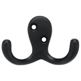 1-13/16 in. Matte Black Double Wall Hook (4-Pack)