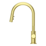 Pfister Stellen Brushed Gold 1-Handle Deck-Mount Pull-Down Handle Kitchen Faucet (Deck Plate Included)