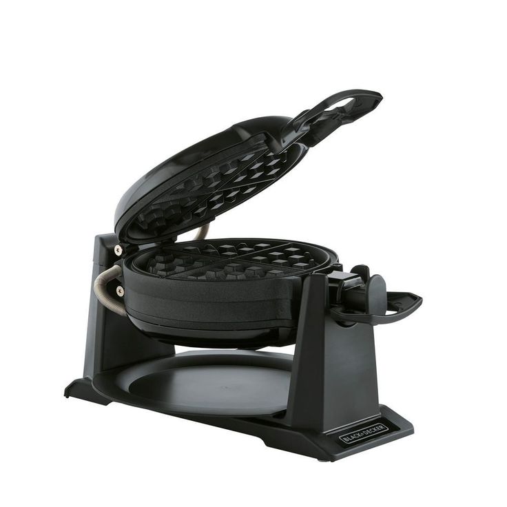 2-Waffle Black Flip Belgian Waffle Maker