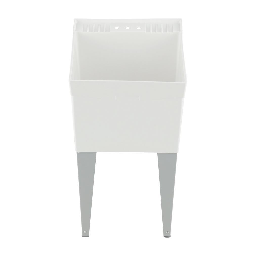 Utilatub 24 in. x 20 in. Structural Thermoplastic Floor-Mount Utility Tub in White - Super Arbor