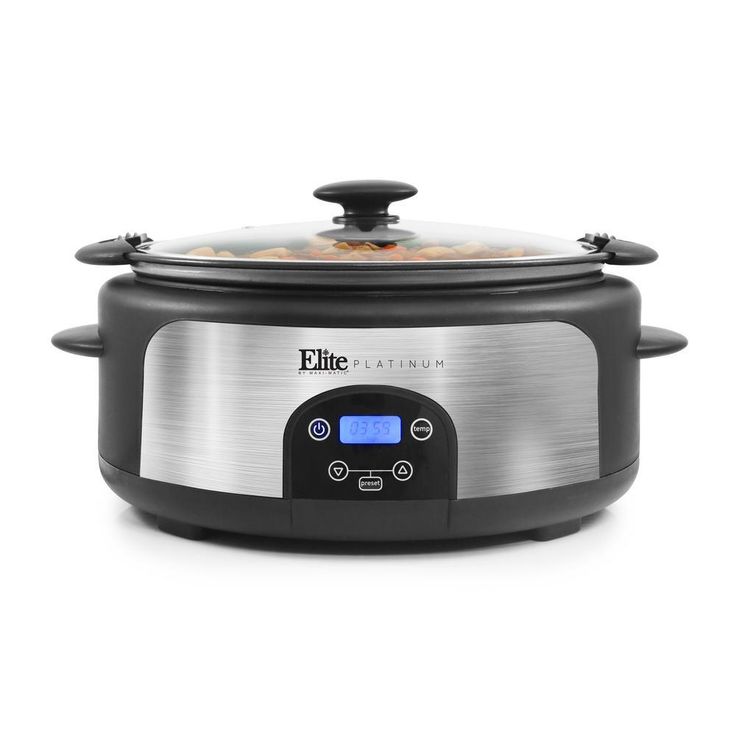 Platinum 6 Qt. Black Programmable Slow Cooker with Locking Lid