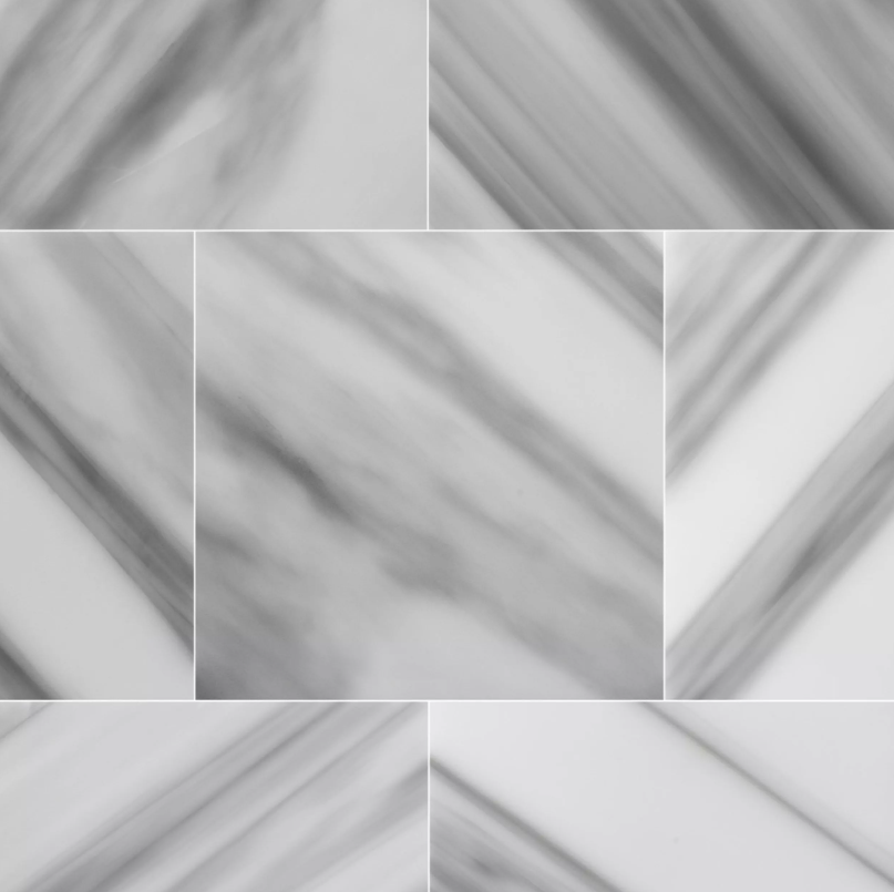 Cristallo White Honed Marble Tile
