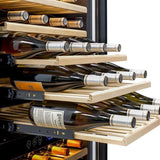 NewAir 160-Bottle Capacity Stainless Steel and Black Dual Zone Cooling Built-In/Freestanding Wine Chiller