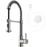 Edison Single-Handle Pull-Down Sprayer Kitchen Faucet with FloodSense Technology in Matte Black - Super Arbor