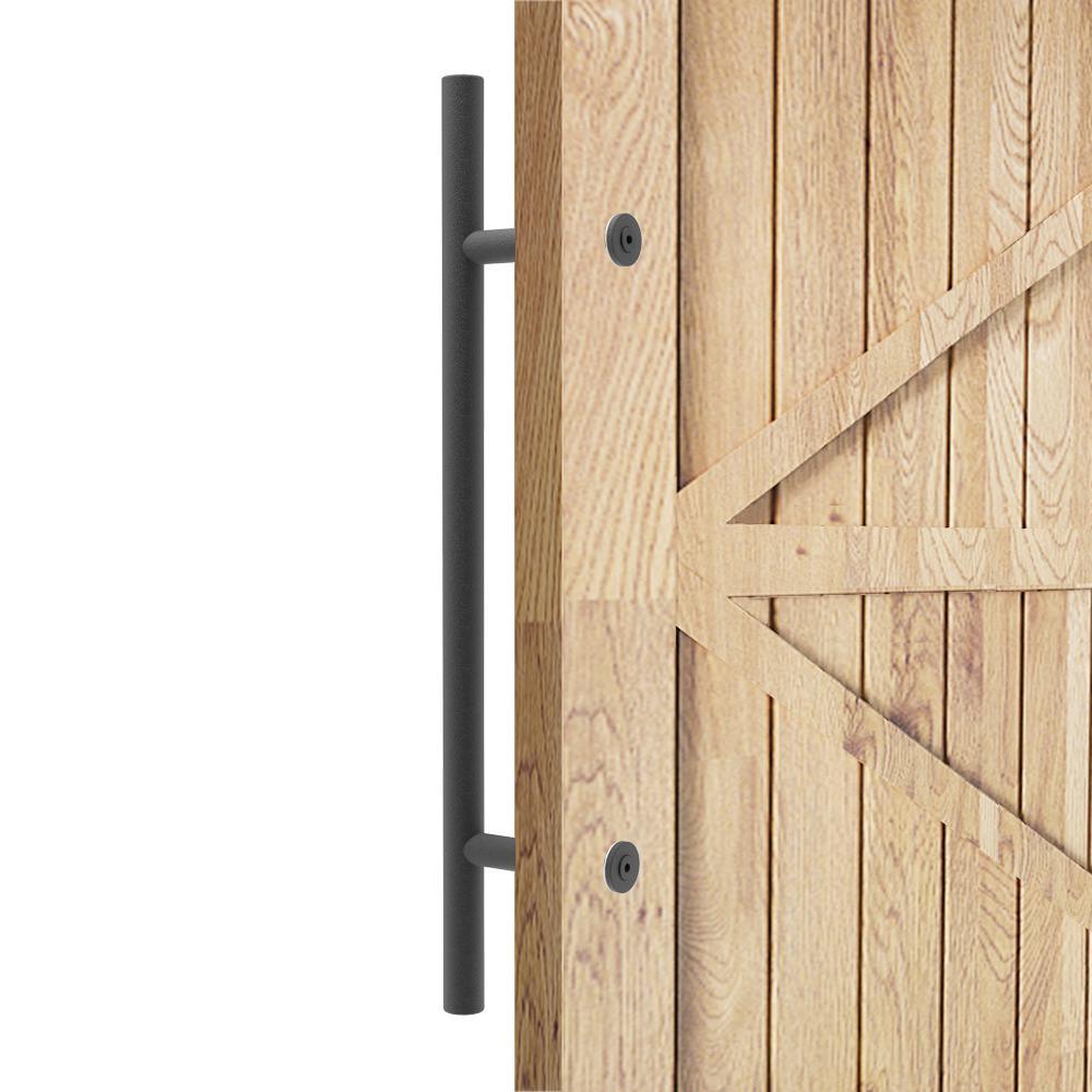 22 in. Steel Black Powered Ladder Sliding Barn Door Handle - Super Arbor