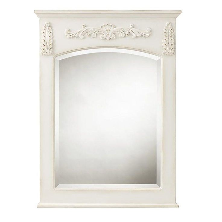 22 in. W x 32 in. H Framed Rectangular  Bathroom Vanity Mirror in Antique Cherry