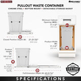 Rev-A-Shelf 35-Quart Plastic Pull Out Trash Can
