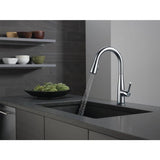 Delta Essa Touch2O Arctic Stainless 1-Handle Deck-Mount Pull-Down Touch Kitchen Faucet (Deck Plate Included)