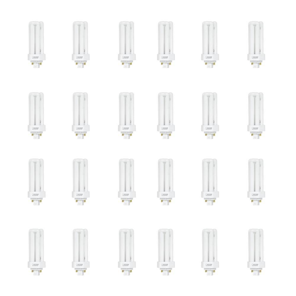 18W Equiv PL CFLNI Triple Tube 4-Pin Plug-in GX24Q-2 Base Compact Fluorescent CFL Light Bulb, Soft White 2700K (6-Pack) - Super Arbor