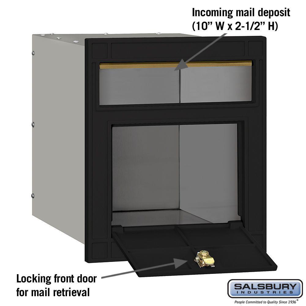 4100 Series 11.5 in. W x 13.25 in. H x 15.75 in. D Black Locking Eagle Door Cast Aluminum Column Mailbox - Super Arbor