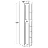 Home Decorators Collection Newport 18 in. W x 24 in. D x 96 in. H Assembled Plywood Pantry Kitchen Cabinet in Manganite with Soft Close LH